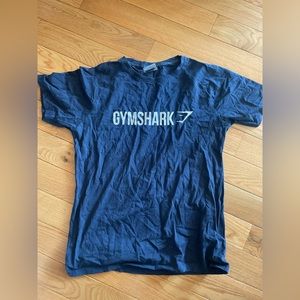 Navy blue mens gym shark shirt